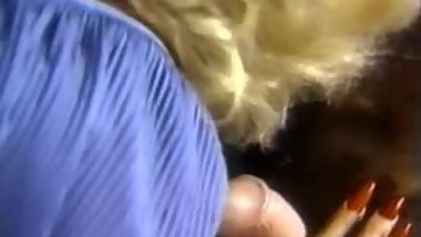 Blonde in lingerie gets cum splash