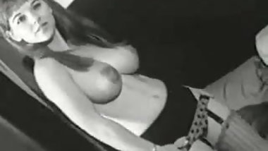 Vintage Teen Stripping with HUGE boobs and Enormous Areolas