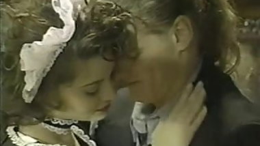 French maid drilled in the kitchen