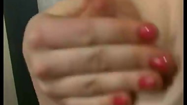 Silly girl showing hairy ass crack and empty saggy tits