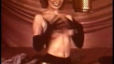 CUTIE CAVORT - vintage teen striptease gloves stockings