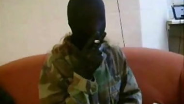 smoking pantyhosed mask robber