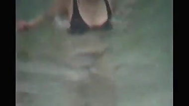 teen oops at the beach