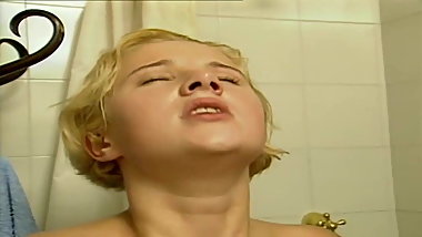 Maid surrounded by sex and get's carried away