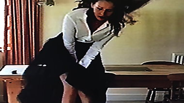 Pleated Skirt Blown Up In Her Face 2